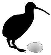 Kiwi and its egg